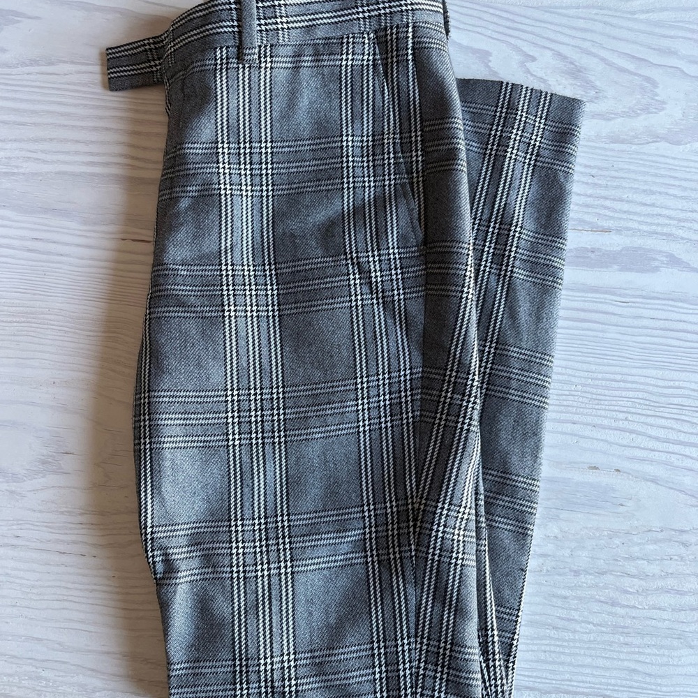 Topman Men's Gray Plaid Pants